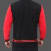 Men School Sports Team Black and Red Letterman Jacket