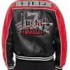 Red and Black Leather Bomber Jacket