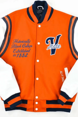 Orange Virginia State University Varsity Jacket