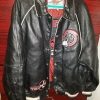 Unisex Black Leather Bomber Jacket