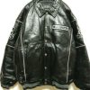 Hi Rollers Vintage Black Leather Bomber Jacket