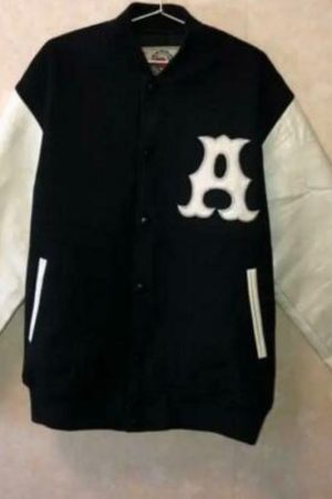Woolen Black Varsity Bomber Jacket