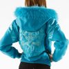 Live Like a Queen Pelle Pelle Light Blue Hooded Jacket