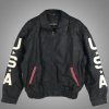 Independence Day Vintage USA Flag Black Jacket
