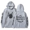 Lil Peep Angel Protect Me Gray Hoodie