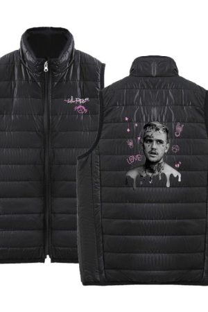 Lil Peep Graphic Black Bomber Vest