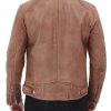 Dodge Distressed Men Cafe Racer Leather Jacket