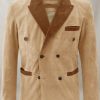 Latte Beige Suede Hampton Leather Blazer
