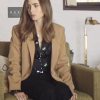 Lily Collins Windfall Camel Brown Blazer Coat