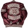 Men’s Morehouse College Maroon Satin Jacket back look