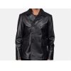 Men’s Naval Black Leather Short Peacoat