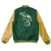 Oakland Athletics Yellow and Green Varsity Jacket back