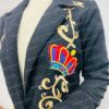 Selena Quintanilla black Coat with patches