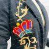 Selena Quintanilla wool Black Embroidered buttoned Coat