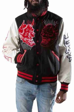 Smoke Rise Oni Demon Varsity Black Jacket