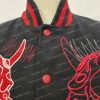 Smoke Rise Oni Demon Varsity White Jacket