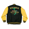Vietnam Veteran Black Leather Bomber Jacket