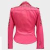 Womens Biker Golden Studded Jacket