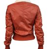 Womens Top Gun B-15 Orange Flight Jacket With Patches
