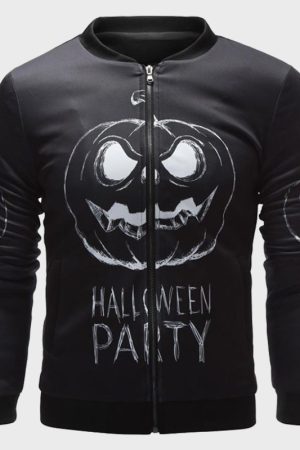 Black Bomber Halloween Party Jacket