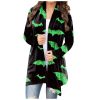 Halloween Black And Green Bet Print Coat