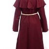 Halloween Monk Hooded Priest Robe Burgundy Polyester Costume