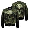 Halloween Skull Print Light Green Jacket