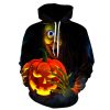 Halloween Witch Pumpkin Print Hoodie