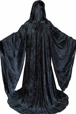 Halloween Wizard Velvet Black Cloak