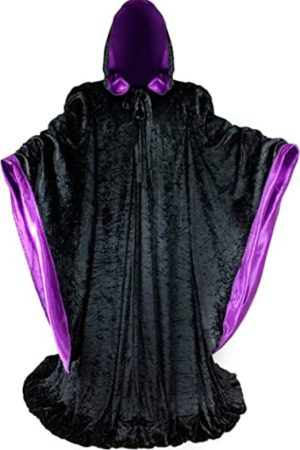 Halloween Wizard Velvet Black & Purple Cloak