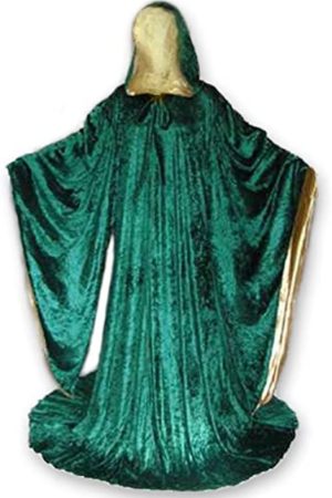 Halloween Wizard Velvet Green & Golden Cloak