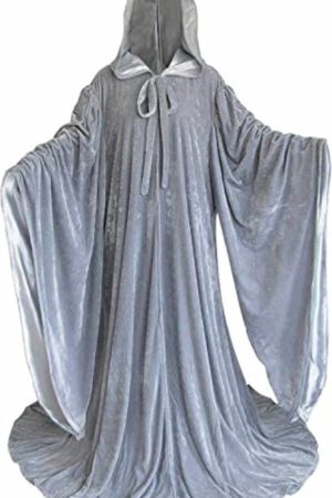 Halloween Wizard Velvet Grey Cloak