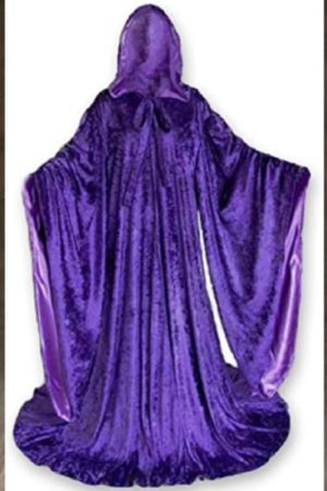 Halloween Wizard Velvet Purple Cloak