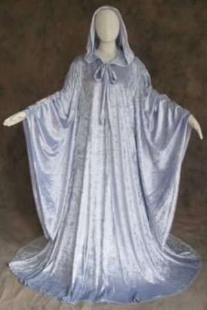 Halloween Wizard Velvet Silver Cloak