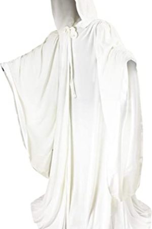 Halloween Wizard Velvet White Cloak