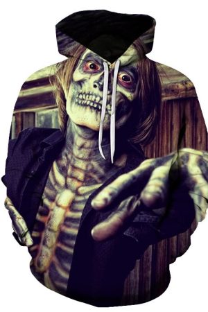 Halloween Zombie Print Hoodie