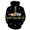 Happy Halloween Print Black Hoodie