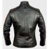 Men Black Biker Cafe Racer Jacket