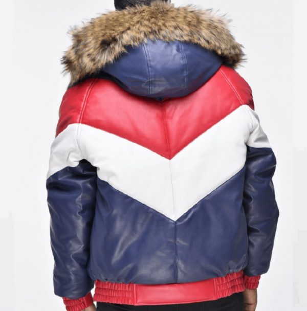 Men’s Faux Leather Bomber Jacket GLJ