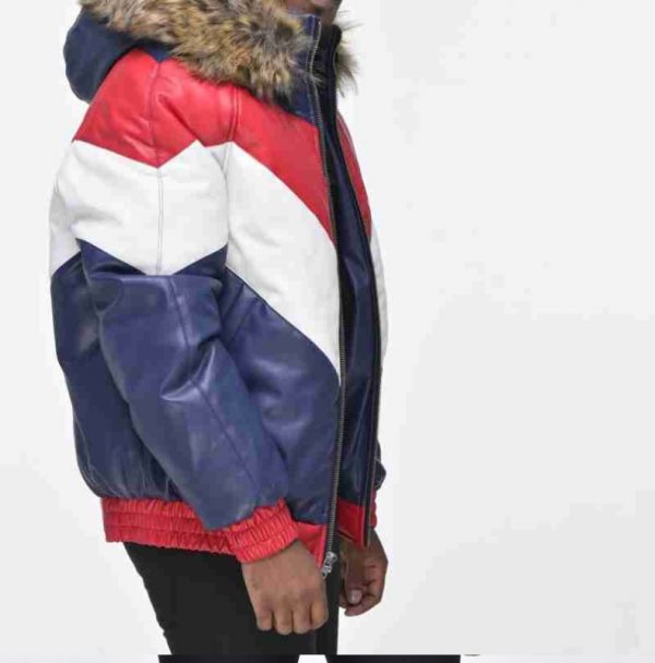 Men’s Faux Leather Bomber Jacket GLJ