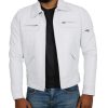 Men’s White Genuine Lambskin Leather Jacket