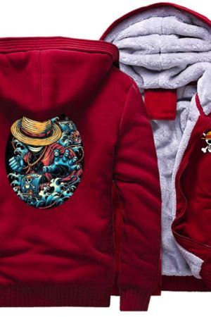 One Piece Luffy Fleece Bomber Jacket