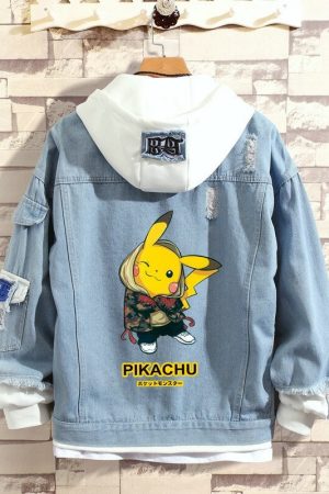 Pokemon Blue & White Denim Jacket