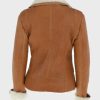 Women Tan Brown Shearling Leather Jacket