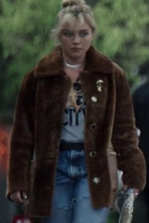 Hawkeye 2021 Florence Pugh Brown Fur Coat