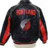 NBA Portland Basketball blaxck and red Leather Jacket