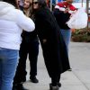 Selena Gomez Suede Leather Black Coat