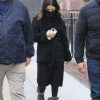 Selena Gomez Suede Leather Black Long Coat