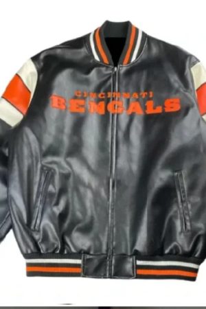 Vintage NFL Cincinnati Bengals Football Leather Jacket