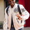 AC Milan Off White Varsity Jacket